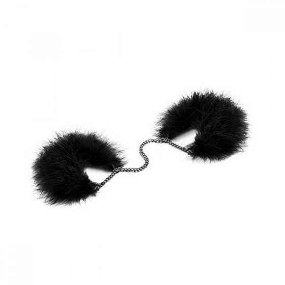 Наручники с перьями Bijoux Indiscrets черные, OS Sex Aura Киев