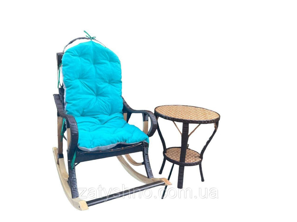 Комплект мебели плетеной из лозы кресло-качалка со столиком Киев - изображение 2