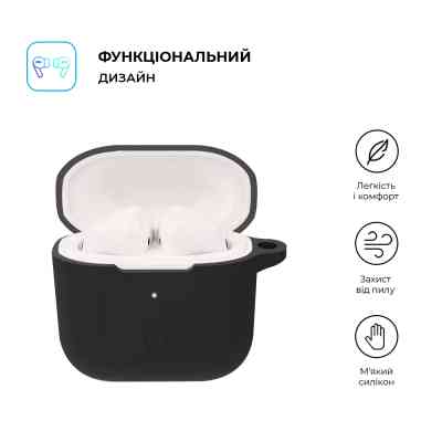 Чехол для наушников Armorstandart Hang Case для Xiaomi Redmi Buds 3 Black (ARM67078) Винница