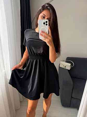 Жіноче легке приталене базове плаття креп-жатка Чорний, 50/52 Одеса