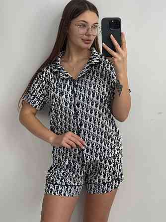 Піжама жіноча з сатину з шортами і сорочкою Сірий XS/S Харків