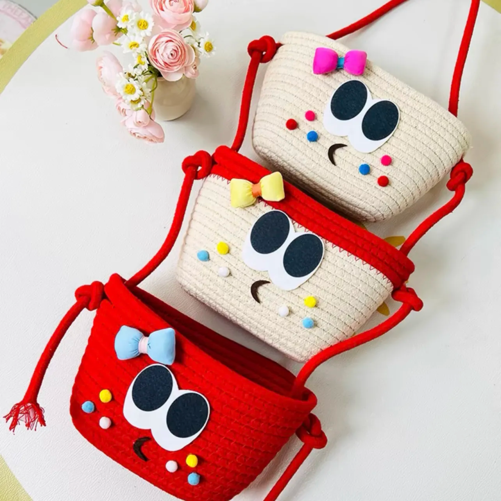 Навесной органайзер для детей | Плетеная корзина для хранения игрушек и аксессуаров, красная Каменец-Подольский - изображение 4