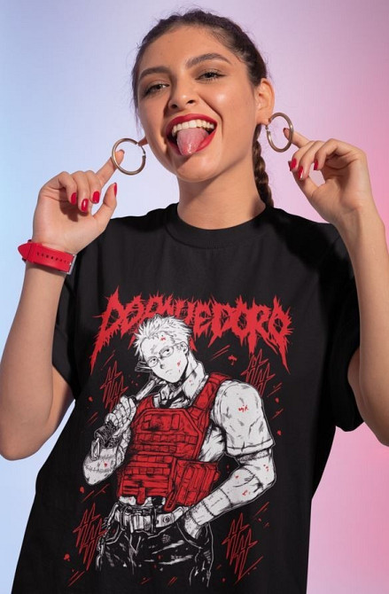 Футболка для хлопчика з аніме принтом Дорохедоро Дорохедоро Меркх Схін оверсайз (зріст від 165 до 180) Чорний AnimeJ1211m Дніпро - фото 3