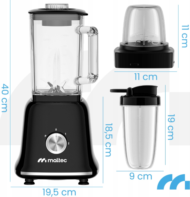 Блендер с чашей 1,6л 1800Вт MalTec (Польша) Киев - изображение 2