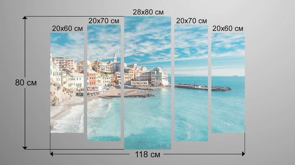 Модульна картина Місто на березі океану Art-28_5 Київ - фото 3