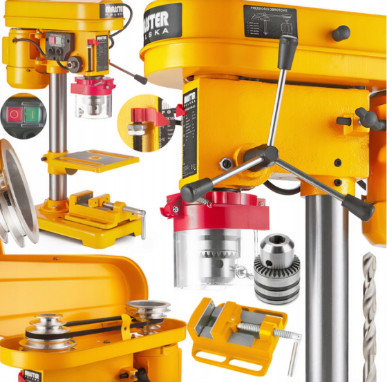 Свердлильний верстат з індукційним колонним столом 1700Вт + регульовані тисці Majster Polska (Польща) Київ