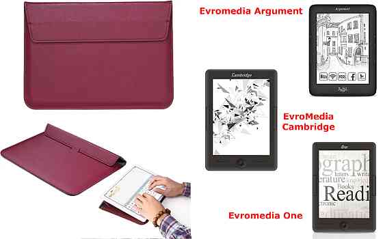 Чехол-конверт VitoCase для Evromedia Argument, Cambridge, One, с функцией подставки для книги Бордовый Киев