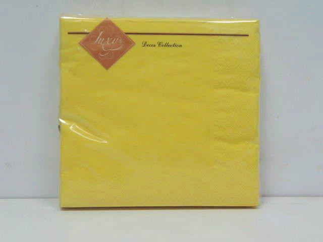 Салфетки бумажные однотонные (ЗЗхЗЗ, 20шт) Luxy Желтый (3-9) (1 пачка) Харьков - изображение 1