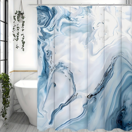 Шторка для ванни з поліестеру водонепроникна Bathlux 180x180 см з кільцями, фіранка для ванної кімнати Кам'янець-Подільський