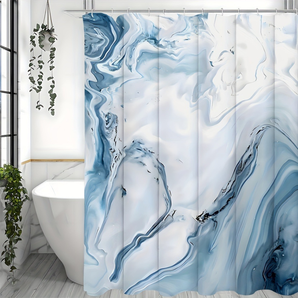 Шторка для ванны из полиэстера водонепроницаемая Bathlux 180x180 см с кольцами, занавеска для ванной комнаты Каменец-Подольский - изображение 4