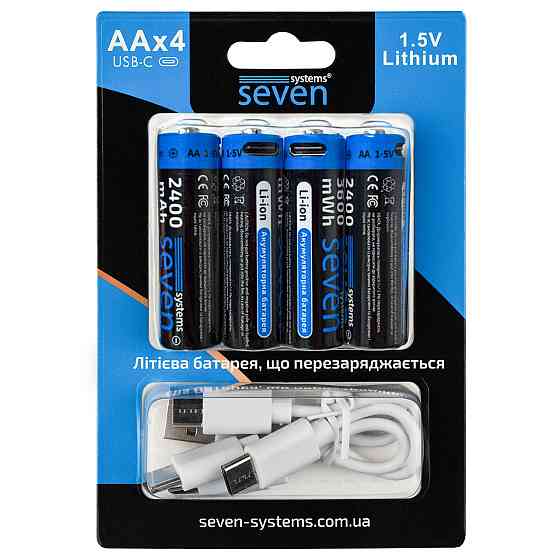 Акумуляторна батарейка SEVEN AA 1.5V Li-ion 4 шт Київ