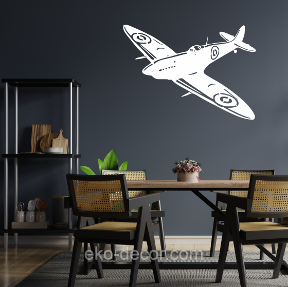 Декоративное настенное Панно «Самолет», Декор на стену 90*64 см, Белый Киев