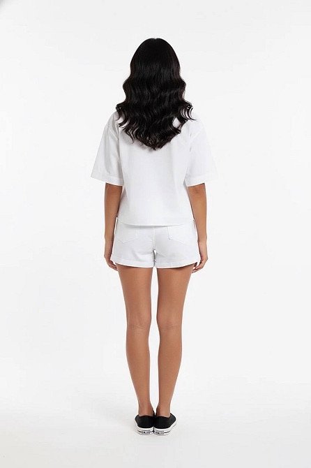 Рубашка женская Mix Ray 3656 короткая широкая с наложенными карманами белая, белый, M Киев - изображение 19