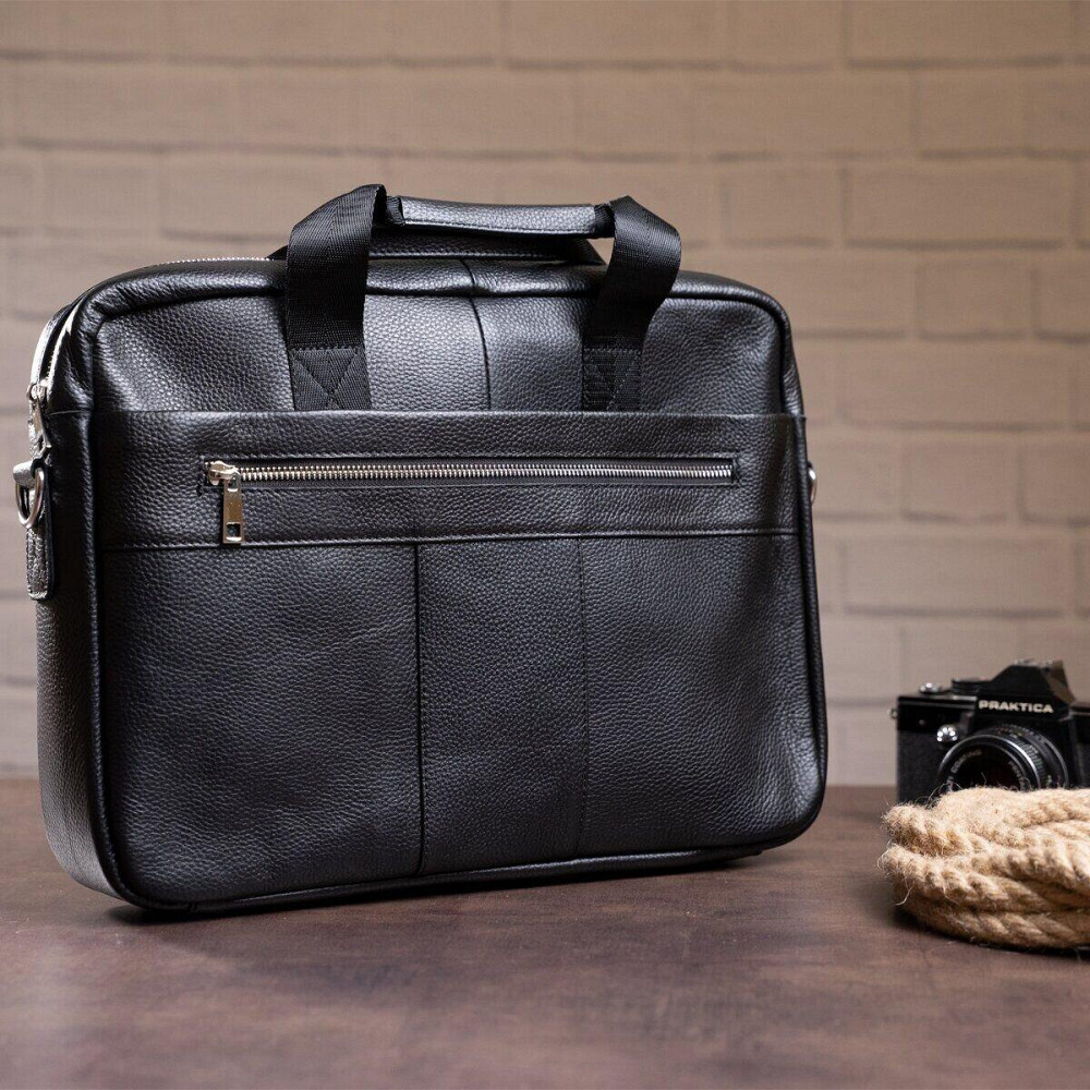 Сумка ділова чоловіча шкіряна Чорна (Vintage) Київ - фото 9