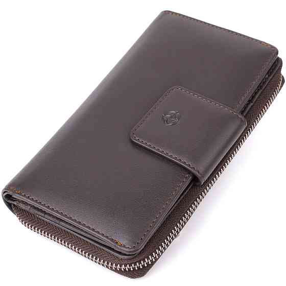 Стильный женский вертикальный кошелек из натуральной кожи Tony Perotti 20878_1 (5084 moro) Коричневый Киев