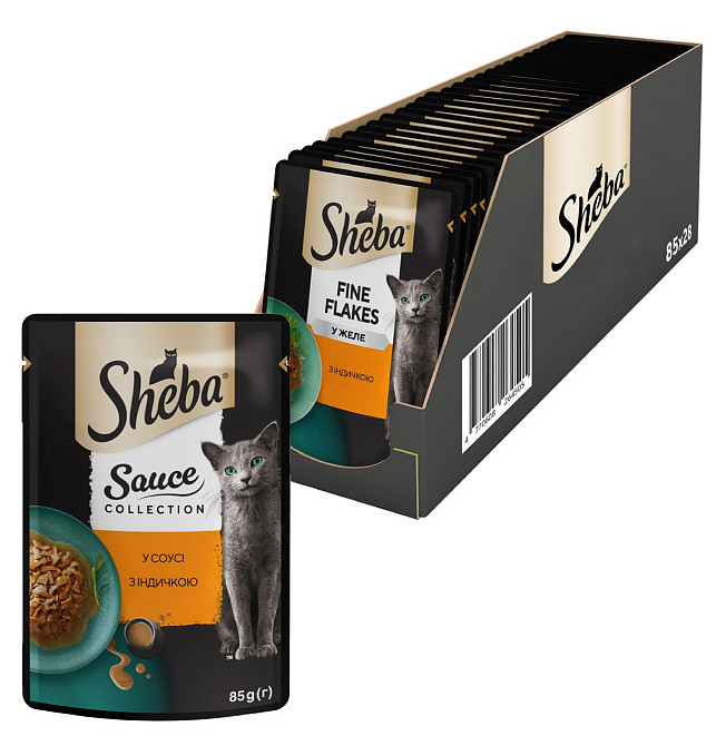 Влажный корм Sheba (Шеба) Sauce для взрослых кошек с индейкой в соусе 85 г (блок 28 шт) Винница - изображение 1
