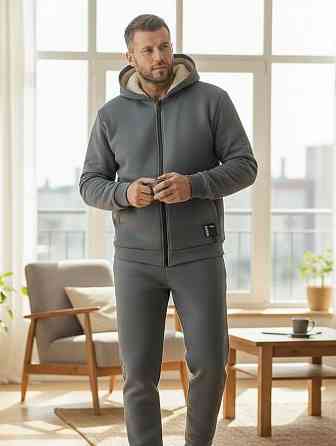 Спортивний костюм на хутрі чоловічий Сірий 56/58 Харків