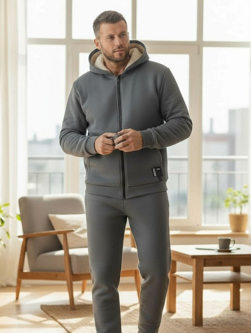 Спортивний костюм на хутрі чоловічий Сірий 56/58 Харків - фото 3