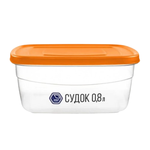 Контейнер універсальний 0,8л прозорий/помаранч Народний продукт Житомир