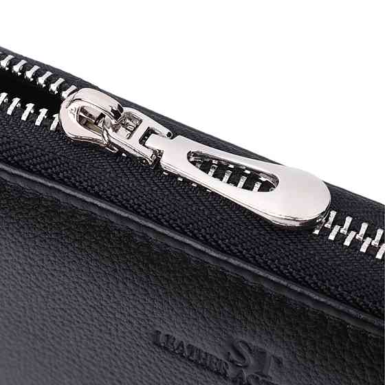 Красивый клатч унисекс на одно отделение из натуральной кожи ST Leather 22697 Черный Киев