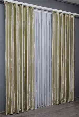 Комплект готових штор VR-Textil Софт № 1396ш Бежевий 150х270 см 2 шт (33-0249) Київ