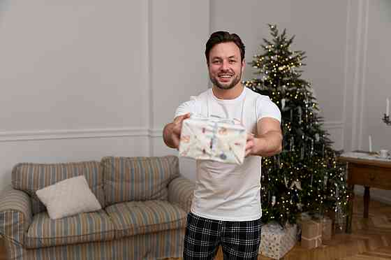 Чоловічі піжамні штани — бордово-синя карта Tom John 2006Ш XL Київ