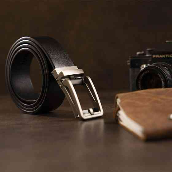 Мужской ремень с оригинальной автоматической пряжкой Черный (Vintage) Киев