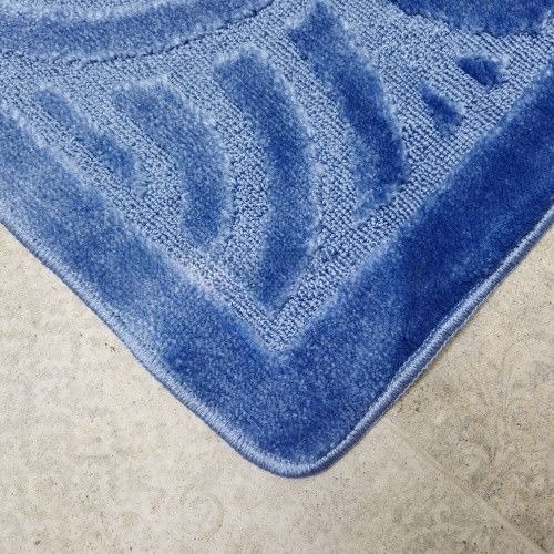 Килимок для ванної кімнати 50*40см U-виріз Орнамент Econom синій поліпропілен Дариана Житомир - изображение 1