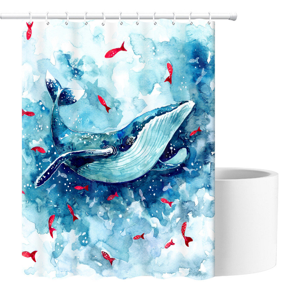 Шторка для ванны из полиэстера водонепроницаемая Bathlux 180x180 см с кольцами, занавеска для ванной комнаты Каменец-Подольский - изображение 1