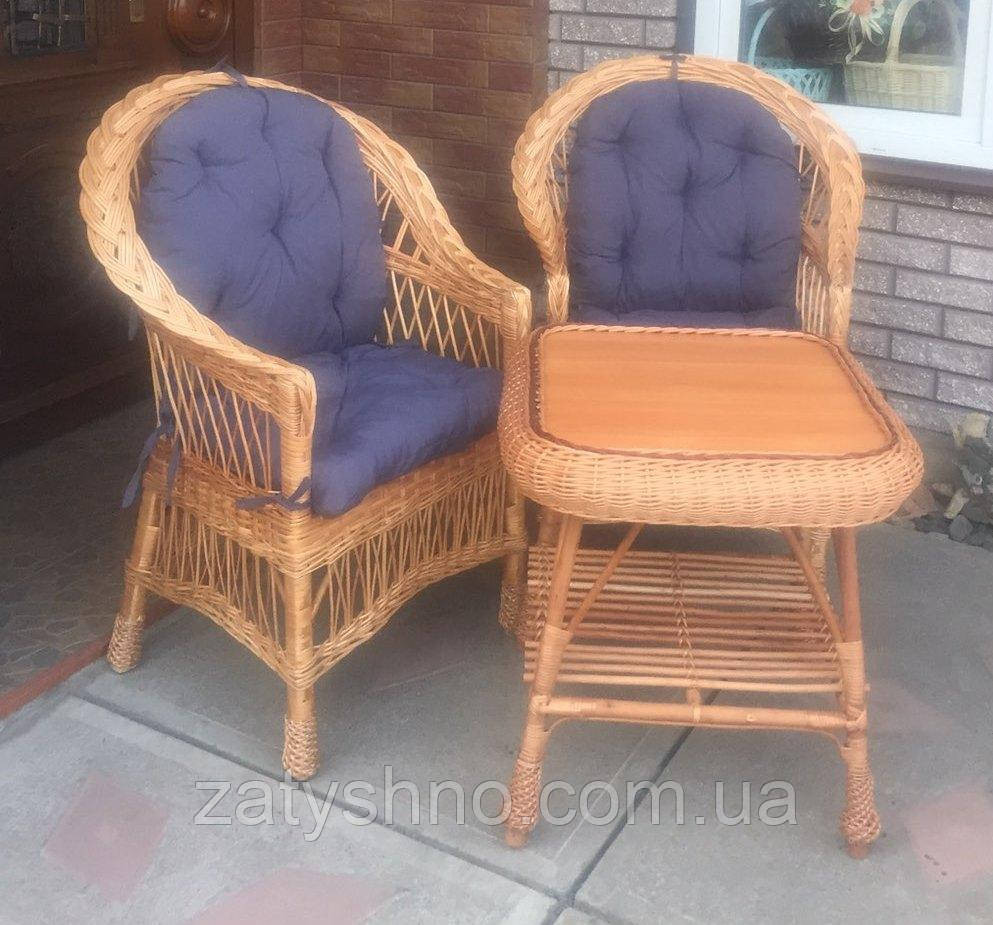 Меблі із лози з накидками | комплект плетених меблів зі столом меблі плетені з подушками Київ - фото 8