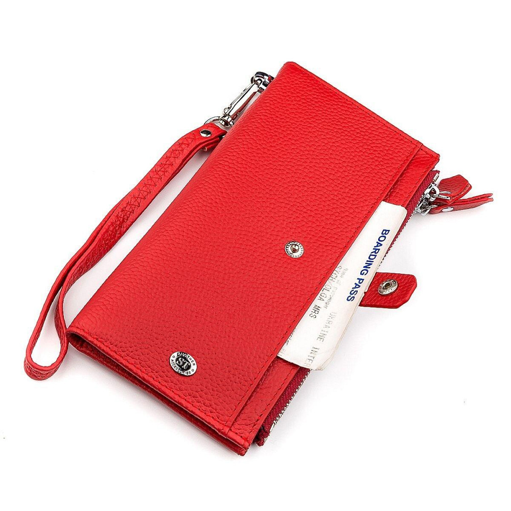 Кошелек женский ST Leather 18381 (ST420) многофункциональный Красный Киев - изображение 7