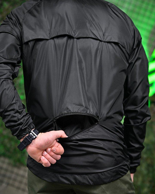 Ветровка дождевик карман черная  ВТ6382 Одесса - изображение 4