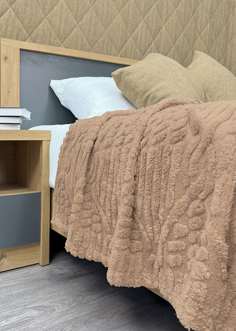 Плед 200х230 см (+-10см) "Косичка" колір карамельний (87-343) Київ - фото 5