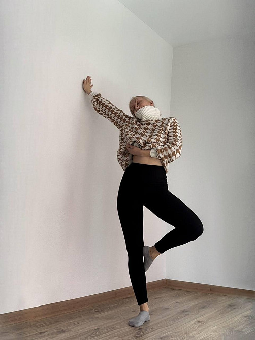 Жіночі теплі лосини в рубчик Чорний 46/48 Харків - фото 2