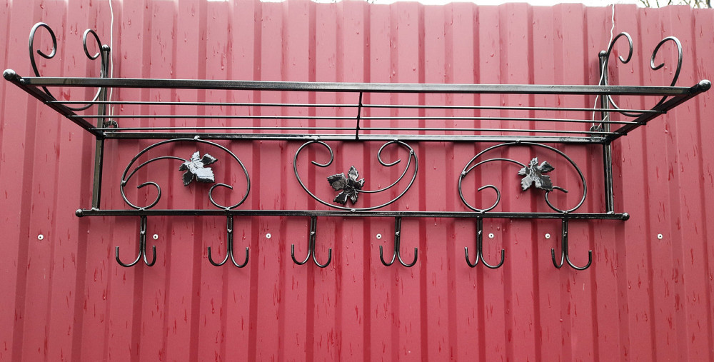 Вішалка кована настінна велика M-082 для одягу Б3913 Бежевий Київ - фото 8