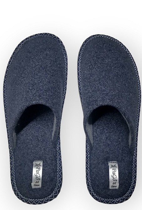 Хатні капці чоловічі із закритим носком сині Одесса - изображение 7