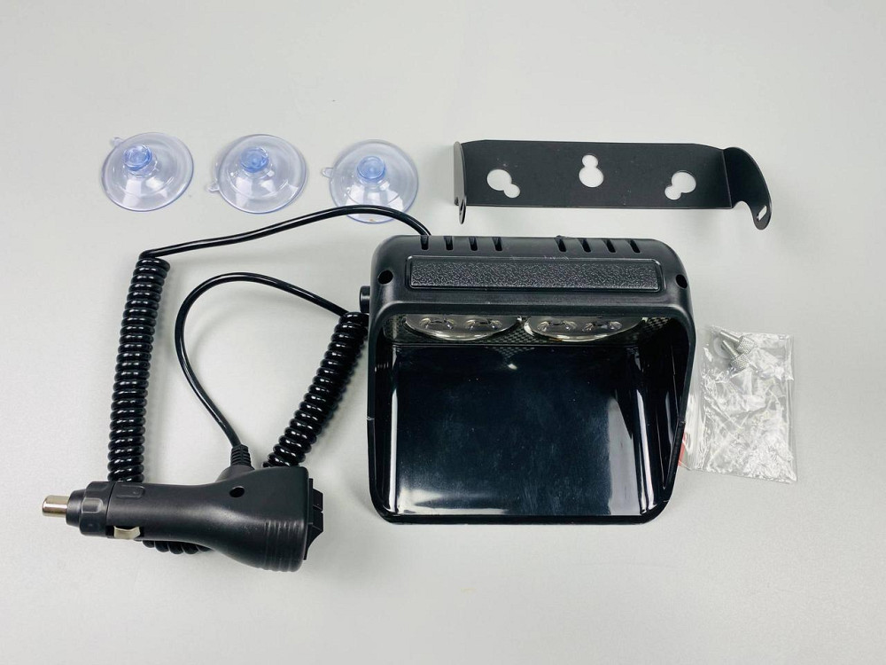 Маячок проблисковий автомобільний S8 стробоскоп мигалка 9-80V 8 led діодів синій+червоний спалах (під скло) Мукачево - фото 2