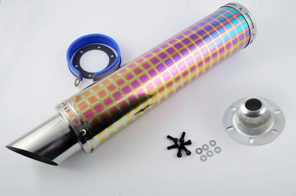 Глушитель (тюнинг) 420*10 см, креп. Ø78mm (нержавейка, квадраты, прямоток, mod:19) Мукачево - изображение 1