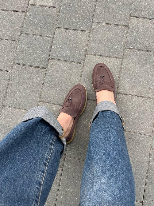 Hengji Лофери жіночі HENGJI 336-4 шоколадні (весна-осінь, замша натуральна) (5767) Коломия - фото 2