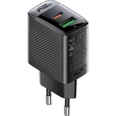 Зарядний пристрій Acefast 2xUSB 30W (USB-C+USB-A) Gan A98 Black (6974316283263) Вінниця