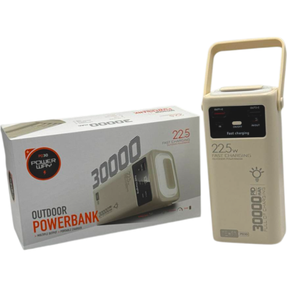 Повербанк Power Way PD-30 30 000 mAh PD 20W + QC 22.5W Белый Днепр