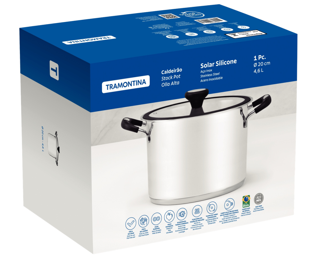 Каструля Tramontina Solar silicone (4.5 л) 20 см (6358932) Киев - изображение 4