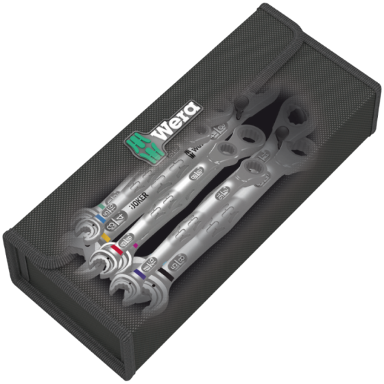 Набор ключей комбинированных дюймовых Wera с трещоткой 5/16