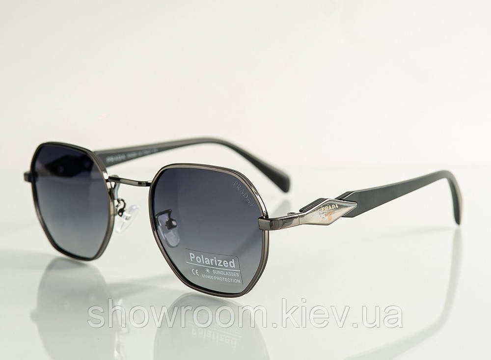 Жіночі брендові сонцезахисні окуляри Prada (08242) grey Київ - фото 2