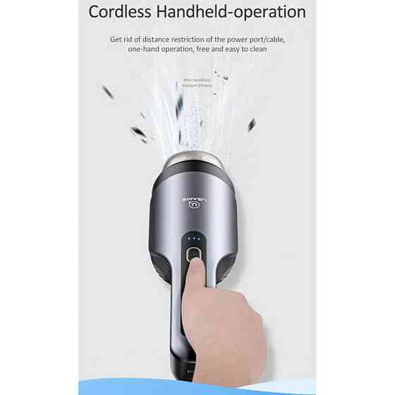 Автомобільний пилосос Usams US-ZB108-1 Mini Handheld, колір чорний XCQZB10801 Одеса