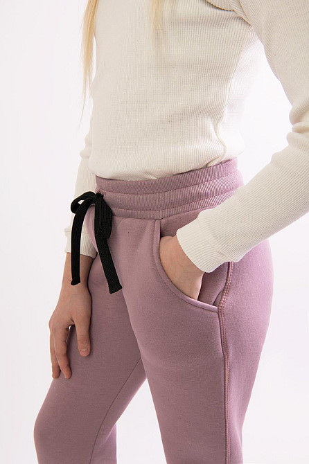 Дитячі теплі штани, попелясто-рожеві Крохатушка одяг Київ - фото 2