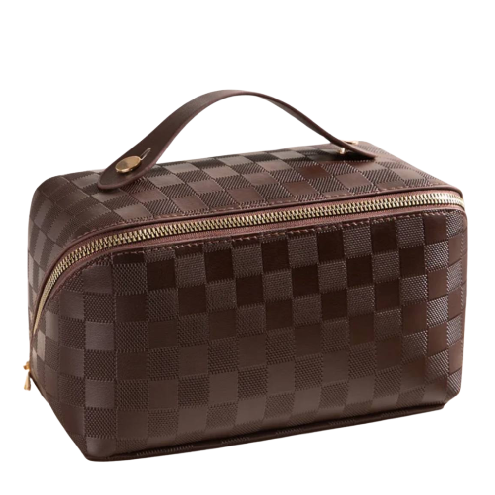 Косметичка на блискавці зі штучної шкіри, дорожня, коричнева Кам'янець-Подільський - фото 2