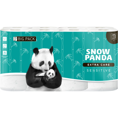 Туалетний папір Сніжна Панда Extra Care Sensitive 3 шари 16 рулонів (4820183970695) Вінниця - фото 1