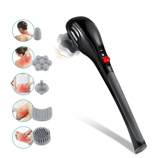 Массажер ручной для тела B-6 + 5 насадок (Черный) Винница - изображение 7