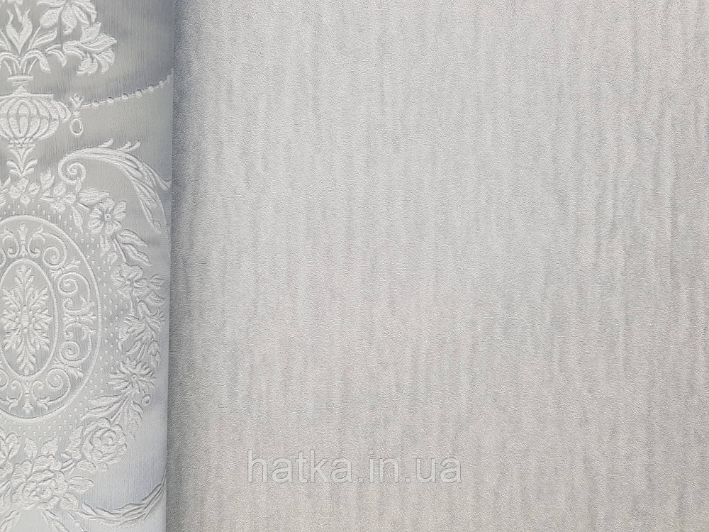 Шпалери вінілові на флізеліні Rasch Trianon Xlll 0.53х10 однотонні хвилясті класика блакитні із сірим Київ - фото 2